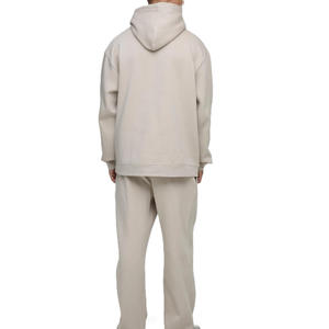 Sudadera con capucha para hombre, 350 GSM, algodón polar, corte holgado, estilo urbano liso con puños acanalados para marcas OEM con etiqueta personalizada - Product Image 2