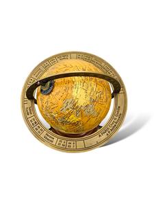 Bague du Zodiaque Inspirée de l'Astrologie, Globe Terrestre avec Base en Laiton, Design Art Déco, Rotative et Écologique - Product Image 4