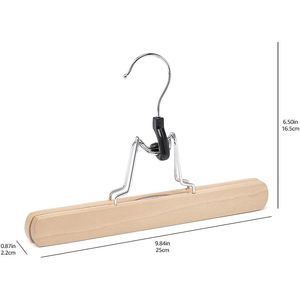 Confezione da 20 Appendiabiti in Legno Naturale per Pantaloni e Gonne, Organizzatore per Armadio - Product Image 3