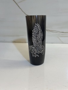 Vaso de chupito de cuerno africano con tallado de lobo, a prueba de fugas, estilo único, para regalo de hombre, suministro comercial - Product Image 3