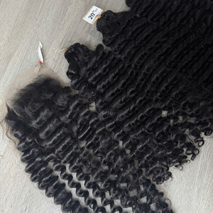 Extensions de cheveux humains vietnamiens de couleur noire Water Curl Lace de fermeture droite naturelle - Product Image 6
