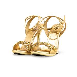 Calzado de novia elegante Sandalia de tacón dorado FN6019 - Product Image 3