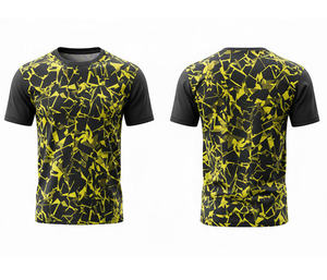 T-shirt décontracté d'hiver pour homme RICSA INTERNATIONAL, noir et rouge, manches courtes, 100% coton respirant - Product Image 5