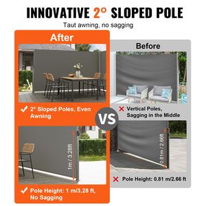 Tenda Laterale Retrattile in Alluminio 71FT X 236FT, Schermo Privacy per Esterni Impermeabile in Poliestere 280g, Vela in PC per Patio e Spazi Esterni - Product Image 3