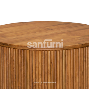 Natural Luxury Solid <b>Wood</b> <b>Round</b> <b>Coffee</b> <b>Table</b> Teak <b>Wood</b> Natural Color Low Living Room Furniture - Product Image 6