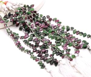 RAY FINE ORNATES Natural <b>Ruby</b> Zoisite Faceted Oval Gemstone Beads 7x10mm Jewelry Making Supplies Loose Third Party Certified - Product Image 2