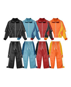 Chándal 100% nailon de 2 piezas, pantalón y chaqueta con cremallera, logotipo DTF, líneas reflectantes de malla en el interior, chándal cortavientos para hombre - Product Image 1