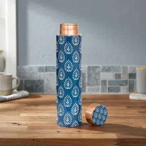 Bouteille de bière en cuivre personnalisée à motif floral botanique, bouchon push-pull anti-fuite, grande capacité, qualité alimentaire, promotionnelle - Product Image 5