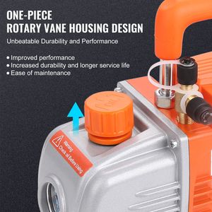 Bomba de Vacío de 1/5 HP, Monofásica, 120V CA, 3.5 CFM para Aire Acondicionado, Entrada Macho SAE de 1/4'', Entrada Macho ACME de 1/2'', Pieza para Sistemas HVAC - Product Image 4