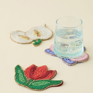 Premium Seed Beads Embroidery <b>Coaster</b> For Coffee Table Use Elegant Handcrafted <b>Beaded</b> <b>Coaster</b> For Dining Room Decor - Product Image 2