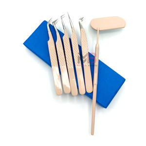 5 pinces à épiler en acier inoxydable de haute précision et durables pour extensions de cils - Product Image 4