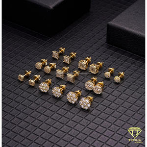 Magnifiques boucles d'oreilles fleur en diamant de culture, argent sterling 925, bijoux étincelants, cadeau pour femmes et hommes - Product Image 2