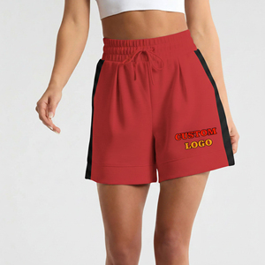 High Quality Casual Breathable Cotton French Terry Long Length Running <b>Shorts</b> Elastic Waist Button Vintage High Street Style - Product Image 5