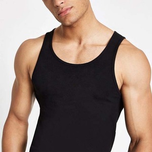 Débardeur Sportif Homme Noir en Coton de Haute Qualité, Col Rond, Couleur Unie, Respirant, Tricoté, Sans Manches, Style Décontracté - Product Image 4