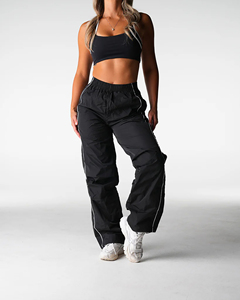 New Arrival Custom Autumn Women's Waterproof Windbreaker Printed Rhinestone Full Length Collar Jacket Pants Tracksuit <b>Zip</b> Nylon - Product Image 2