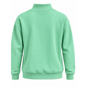 Mint Green Women <b>Turtleneck</b> Sweatshirt Long Sleeve Pullover Casual Loose Fit Fleece High Neck Winter Streetwear Top <b>Jumper</b> - Product Image 2