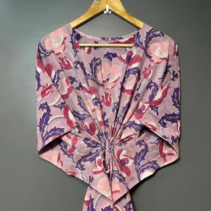 Vestido Kaftán sin Mangas de Algodón con Estampado Tropical, Informal, de Verano, para Mujer, Ropa de Playa, Ropa de Estar por Casa, Naaz Textile - Product Image 1