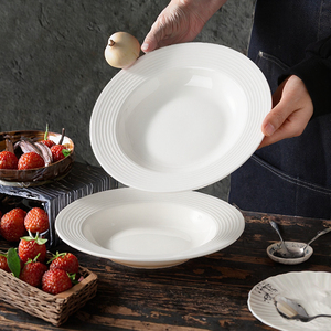 Vajilla de porcelana gris brillante con efecto salpicado, plato de sopa de 19cm, 26cm, 30.5cm, novedad para fiestas, en stock - Product Image 3