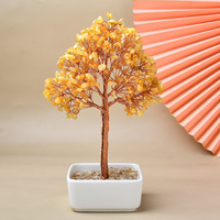 Arbre en céramique avec 7 chakras en éclats de cristal, fait main, pour la prospérité, la chance et la guérison spirituelle (vente en gros)