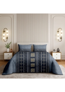 Ensemble de housse de couette à imprimé géométrique moderne, 3 pièces, 100% coton, literie toutes saisons - Product Image 3