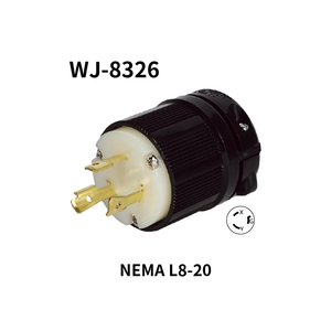 Prise pour systèmes d'automatisation industrielle Hubbell compatible WJ-8326, résistante aux arcs électriques, NEMA L8-20P, 20A, 480V - Product Image 1