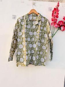 Floral Cotton Pajama Shorts Set for Women, 3 Piece PJ , Button <b>Down</b> Sleepwear, Summer Set - Product Image 3