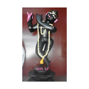 Belle statue de Dieu Krishna en marbre blanc faite à la main, position debout, vache près de la statue, utilisée pour le culte, pour le bureau et le temple - Product Image 2