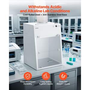 Campana de Extracción de Humos para Laboratorio con Ducto de 22.83 x 25.98 x 24.80 Pulgadas, Área de Trabajo con Luz LED, Prefiltro G1, Equipo de Extracción, Control de Humos para Laboratorio - Product Image 4