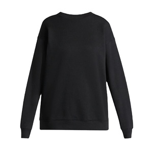 Fournisseur du Bangladesh, dernières tendances, sweats à capuche et sweat-shirts noirs surdimensionnés pour femmes, sweats à col rond de couleur unie - Product Image 1