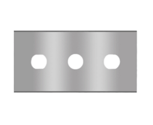 RADHIKA ENTERPRISE Lame industrielle à 3 trous 43x22x0.10mm résistante à l'usure pour le découpage de ruban adhésif et de film BOPP - Product Image 2