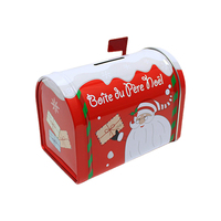 Tirelire en métal de Noël haut de gamme en forme de boîte aux lettres, tirelire personnalisable avec logo, boîte à monnaie, emballage cadeau, vente en gros, usine OEM