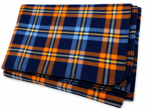 OS Luxury Soft & <b>Warm</b> Navy Blue & Orange Check Woolen <b>Blanket</b> | Soft <b>Warm</b> <b>Winter</b> Plaid <b>Blanket</b> | - Product Image 3