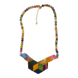 Geometric <b>Statement</b> <b>Necklace</b> Women's Bohemian Style Imitation Pearl Fabric Beads Eco-Friendly Gold Plated Handmade Engagement - Product Image 1
