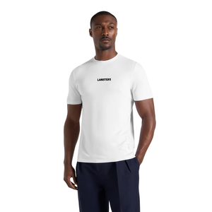 Camisetas de algodón de manga corta con cuello redondo para hombre, ajuste regular, estampado en el pecho, espalda lisa, estilo casual minimalista, venta al por mayor, OEM personalizado - Product Image 3