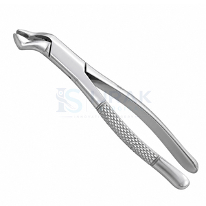 Forceps d'extraction dentaire en argent avec poignée moletée, instrument chirurgical manuel de classe I - Product Image 1