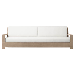 Canapé d'extérieur moderne et minimaliste avec structure en teck, coussins confortables, mobilier haut de gamme pour balcon, resort ou villa - Product Image 1
