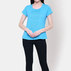 Nuevo diseño de manga corta para mujer, camisetas de algodón y poliéster para mujer, camisetas con bajo MOQ para mujer - Product Image 4