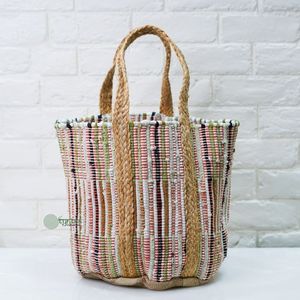 Sac bandoulière femme style bohème 2026, broderie écologique, taille personnalisée, en jute/coton, fabricant indien, plage - Product Image 1