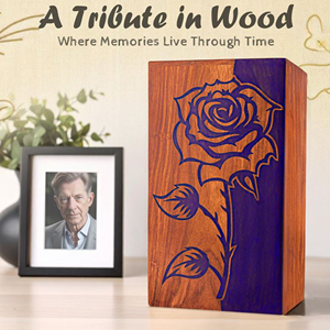 Handmade Solid Wood Memorial Urn Oak Wood Cremation Urn with Personalized Text by AYAANS - Product Image 3