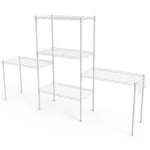 Scaffale Espositivo Regolabile a 5 Ripiani in Ferro 54*29*150cm, Struttura Deformabile con Piedini Regolabili per Unità di Scaffalatura - Product Image 4