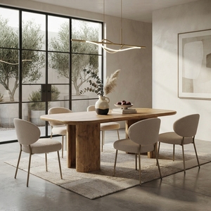 Table de salle à manger extérieure moderne et portable en bois de teck rustique et durable, mobilier de patio solide pour l'extérieur, idéale pour appartement et parc - Product Image 4