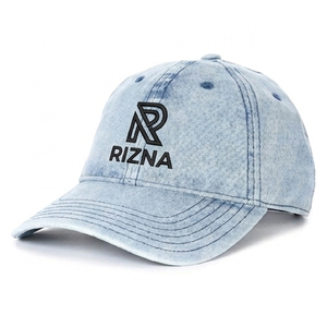 Gorra de Béisbol RIZNA de Mezclilla Twill, 6 Paneles, Ajustable, Unisex, Estilo Casual Vintage, Lavada, con Logotipo Bordado en 3D en el Panel Frontal, Azul, Algodón, Metal - Product Image 4