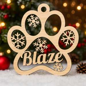 Whimsy Art Craft Personalized Handmade Modern Wooden Hanging Christmas Ornaments Custom Holiday Baubles - Product Image 3
