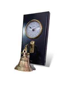 นาฬิกาตกแต่งทองเหลืองและกระจก พร้อมกระดิ่ง ติดตั้งบนไม้ MDF น้ำหนักเบา สำหรับวางบนโต๊ะ เคาน์เตอร์ สำนักงาน บ้าน และสไตล์วินเทจ - Product Image 3