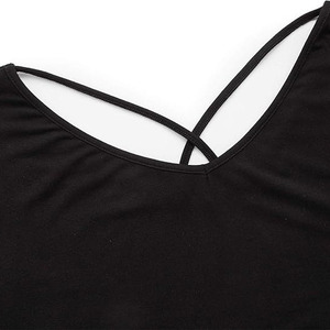 Black <b>Cross</b> Back Crop Blouse Short Sleeve Women T Shirt Casual Summer <b>Top</b> for women 100% Cotton Cropped Ladies Tee Women - Product Image 3
