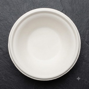 Tazón desechable premium de bagazo blanco de 6 oz, hecho de pulpa de caña de azúcar, para restaurantes, catering, fiestas y eventos. - Product Image 2