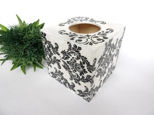 Boîte à mouchoirs en bois de forme rectangulaire avec motif floral, durable et portable, pour hôtel - Product Image 2
