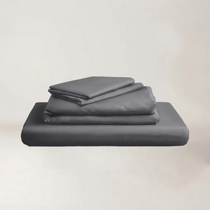 Coal Dyed Satin Bedding Set T-250 Satin 100% Cotton Solid Woven Breathable All-Season Simple Style Home Use - Product Image 2