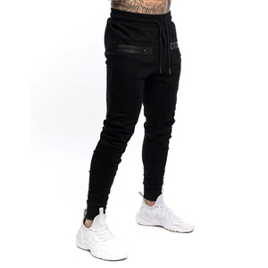 Private Label Grey Gym Joggers Horizontal Zip Pocket <b>Men</b> Tight Fit Running Sweatpants Premium Sportswear Track Pants Bulk - Product Image 3