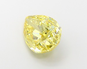 Excellente pierre précieuse en diamant CVD cultivé en laboratoire, de qualité polonaise, 5,21 carats, couleur jaune vif fantaisie, forme poire modifiée, clarté VS1 - Product Image 4